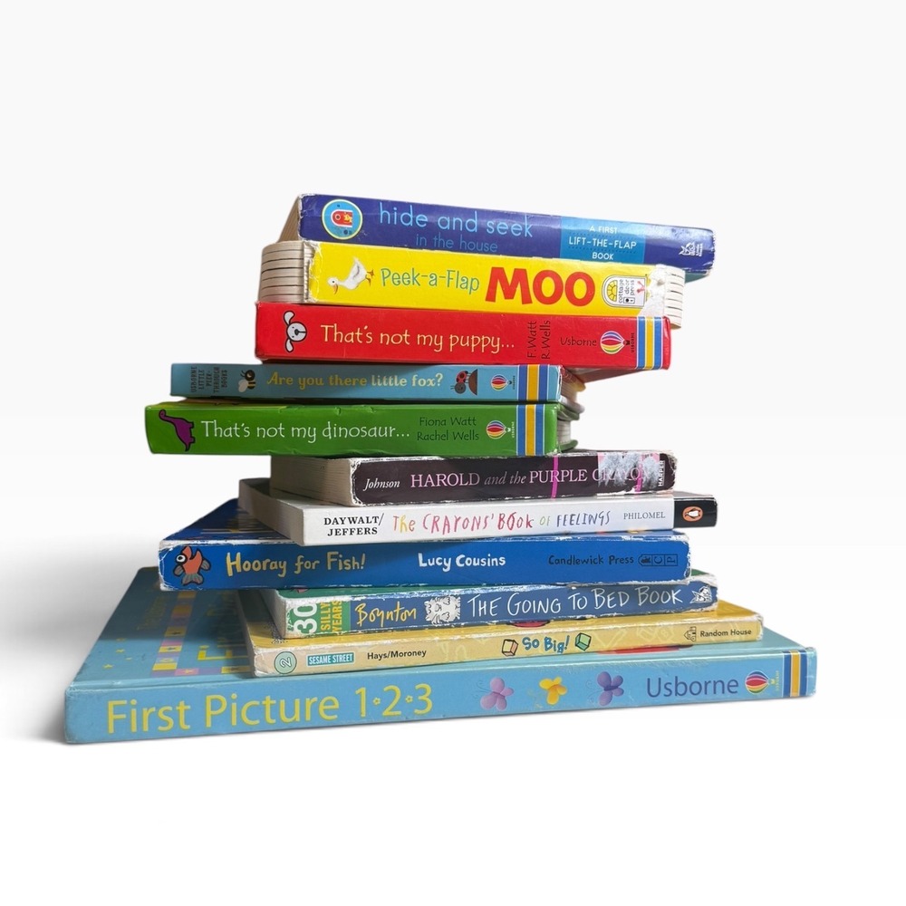 Lot of 11 Toddler Board Books Usborne Sandra Boynton Sesame Street Interactive